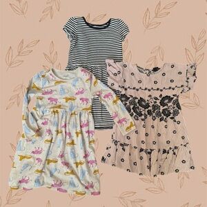 Bundle 5T girls cute dresses striped cheetah leopards floral